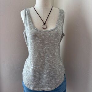 New York & Company Crochet Shimmer Metallic Tank Top